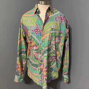 Alan Flusser Mens Paisley Button Up